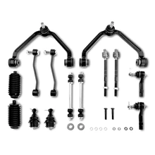 Control Arm + Ball Joint + Sway Bar Link + Tie Rod End + Rack & Pinion Bellow, Set of A Set of 14, Front Side, A-Premium APCA3642