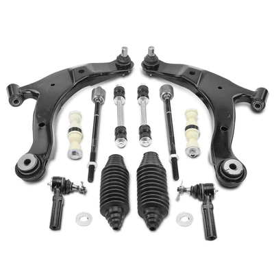 12 Pcs Control Arm Sway Bar Link Tie Rod End
