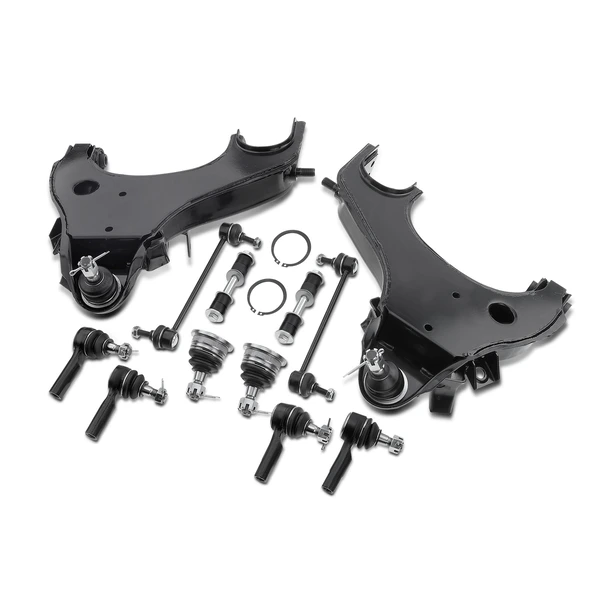 A Set of 12 Control Arm Ball Joint Sway Bar Link Tie Rod End Kit Front Lower A-Premium APCA3964