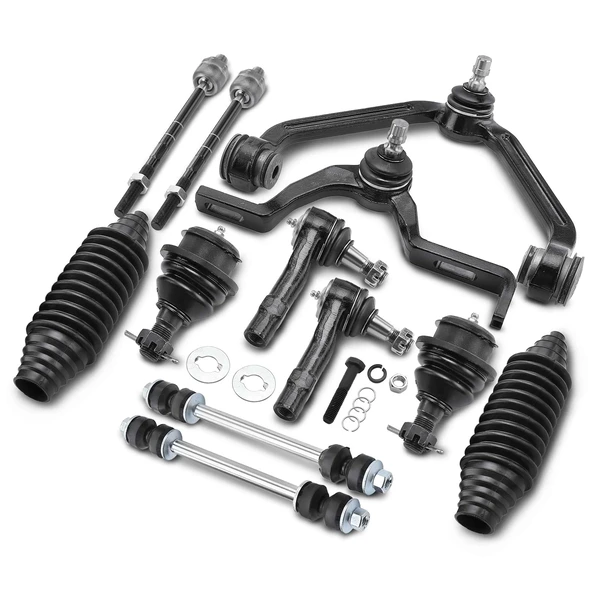 A Set of 12 Control Arm Ball Joint Tie Rod and Sway Bar Link Kit Front Inner & Outer A-Premium APCA3961