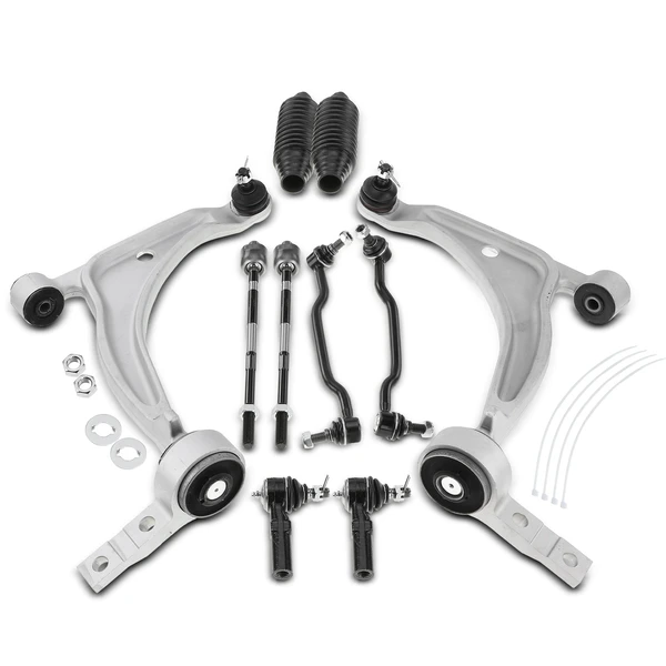 2004-2008 Nissan Maxima A Set of 10 Control Arm Ball Joint Tie Rod and Sway Bar Link Kit Front Side A-Premium APCA3981