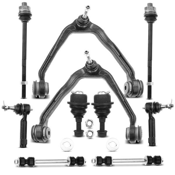 2003-2006 Cadillac Escalade ESV A Set of 10 Control Arm Ball Joint Sway Bar Link Tie Rod End Kit Front Side A-Premium APCA3977