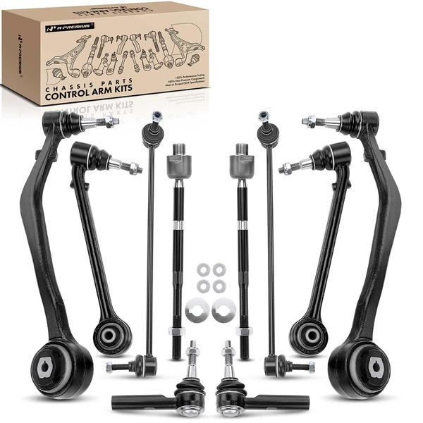 2010-2015 Chevrolet Camaro A Set of 10 Control Arm Sway Bar Link and Tie Rod End Kit Front Side A-Premium APCA3988