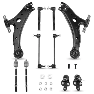 10 Pcs Front Lower Control Arm Ball Joint Sway Bar Tie Rod
