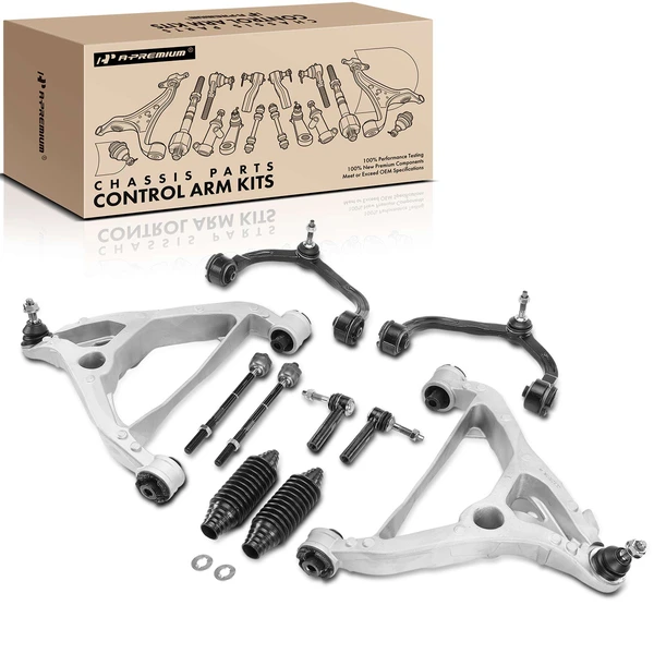 2004-2006 Ford Expedition A Set of 10 Control Arm Ball Joint and Tie Rod End Kit Front Side A-Premium APCA4000