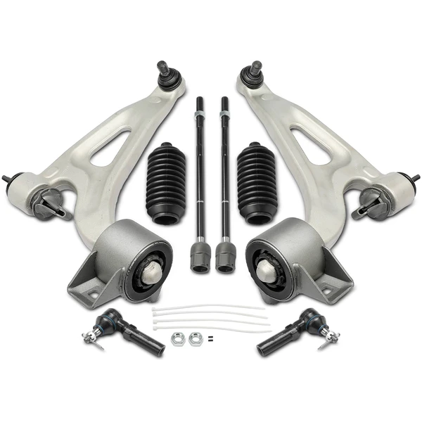 2004-2007 Mercury Monterey A Set of 8 Control Arm Ball Joint and Tie Rod End Kit Front Side A-Premium APCA3647