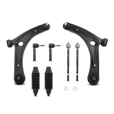 8 Pcs Front Lower Control Arm Tie Rod End Ball Joint