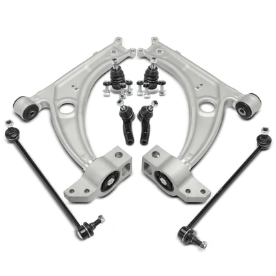 8 Pcs Control Arm with Ball Joint & Sway Bar & Tie Rod End