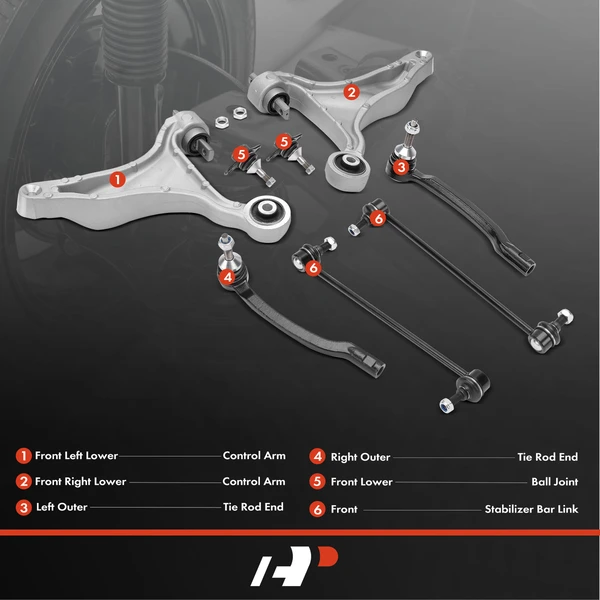 A Set of 8 Control Arm Ball Joint Sway Bar Link Tie Rod End Kit Front Side A-Premium APCA4970