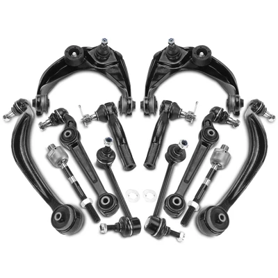 12 Pcs Control Arm with Ball Joint Sway Bar Link Tie Rod End