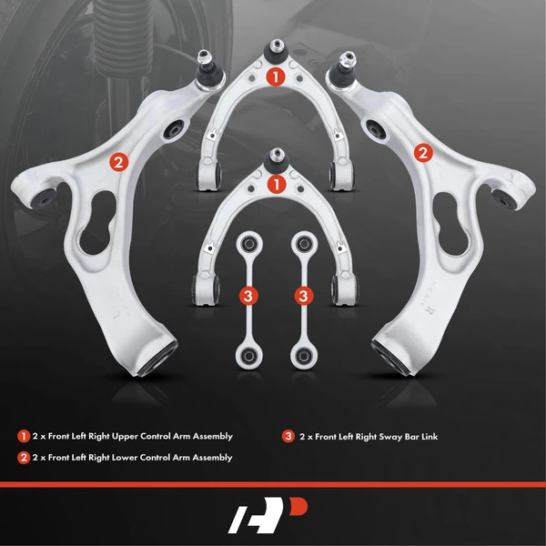 A Set of 6 Control Arm and Sway Bar Link Kit Front Side A-Premium APCA4996