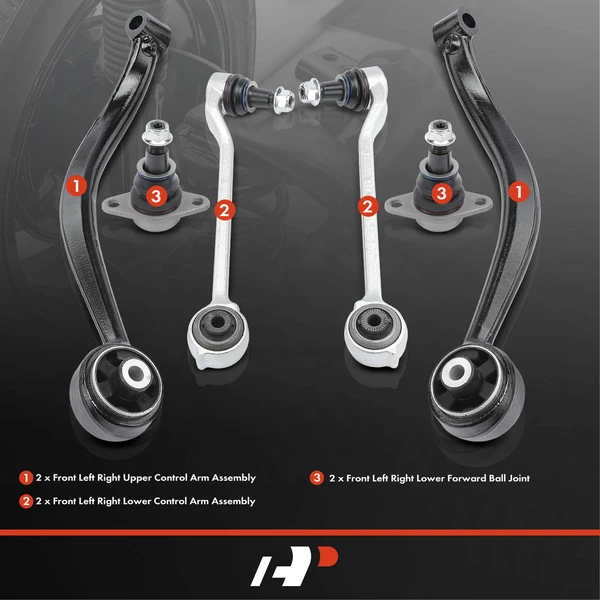 A Set of 6 Control Arm and Ball Joint Kit Front Side A-Premium APCA4997