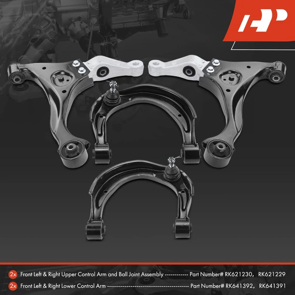4-Pc Control Arm and Ball Joint Kit, Front Driver & Passenger with Ball Joint A-Premium APCA5000