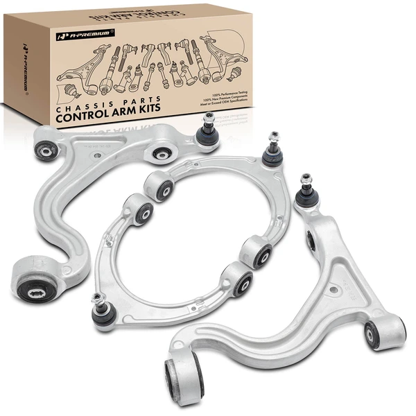 2010-2013 Porsche Panamera 4-Pc Control Arm and Ball Joint Kit, Front Side with Ball Joint A-Premium APCA5020
