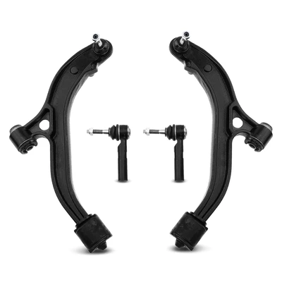 4 Pcs Front Lower Control Arm with Tie Rod End