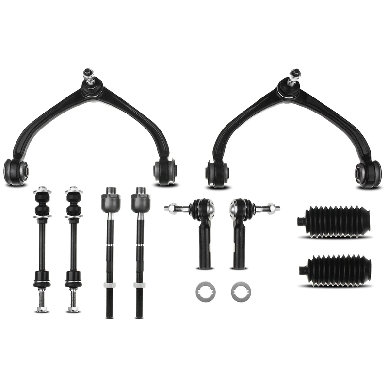 Control Arm + Sway Bar Link + Tie Rod End + Rack & Pinion Bellow, Set of A Set of 10, Front Side, A-Premium APCA3463