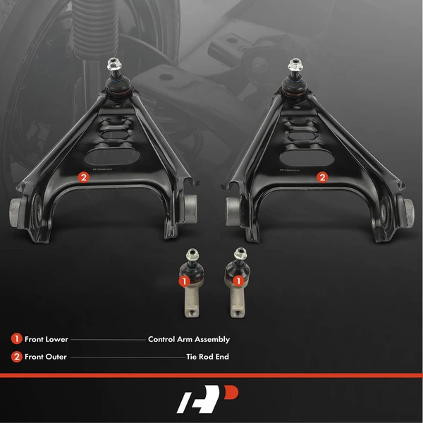 A Set of 4 Control Arm and Tie Rod End Kit Front Side A-Premium APCA6192