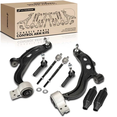 8 Pcs Front Lower Control Arm with Ball Joint &Tie Rod
