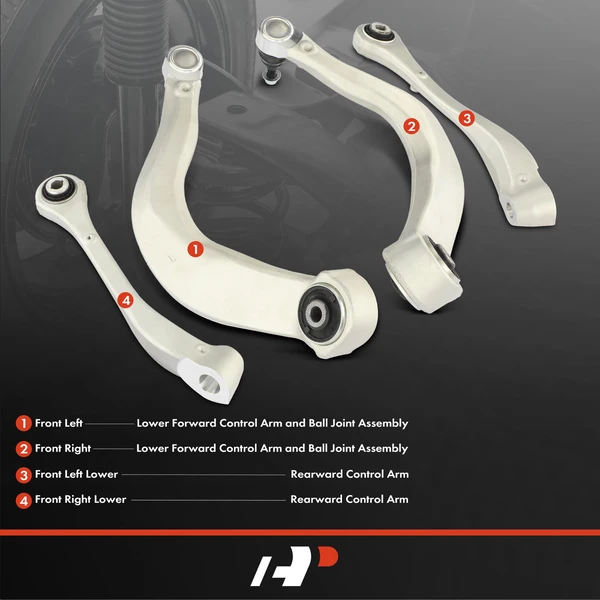 4-Pc Control Arm and Ball Joint Kit, Front Side with Ball Joint A-Premium APCA6049