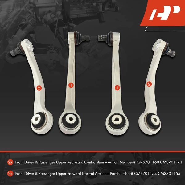 4-Pc Control Arm and Ball Joint Kit, Front Upper Forward & Rearward with Ball Joint A-Premium APCA6050