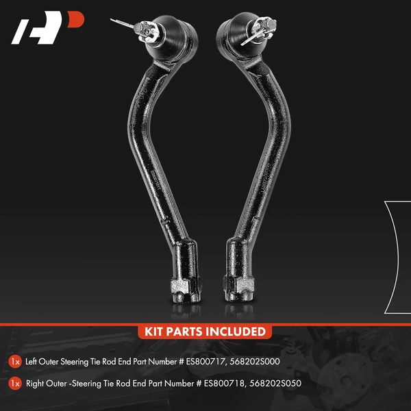 2 Pcs Left & Right Outer Tie Rod End for Hyundai Sonata 2011-2015 Tucson Kia Optima