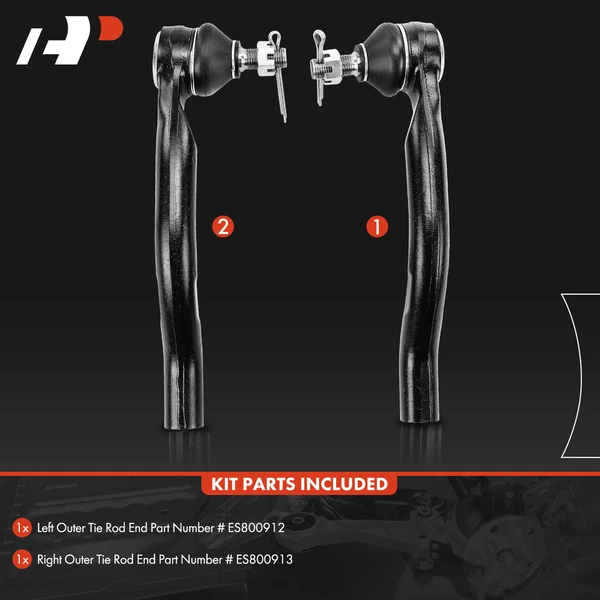 2 Pcs Outer Tie Rod End for Honda Civic Acura 2012-2015 ILX 2013-2022