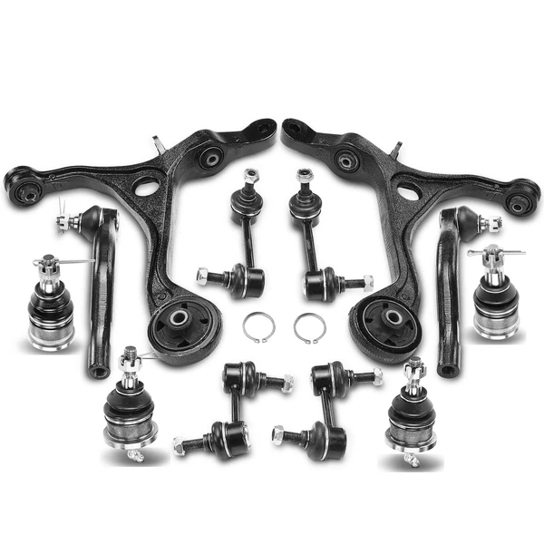 2003-2004 Honda Accord A Set of 12 Control Arm Ball Joint Sway Bar Link Tie Rod End Kit Front & Rear A-Premium APCA3488