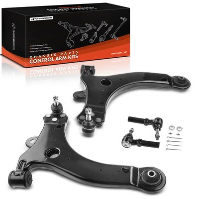 2004-2008 Pontiac Grand Prix A Set of 4 Control Arm and Tie Rod End Kit Front Side A-Premium APCA0392