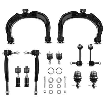 12 Pcs Front Control Arm with Ball Joint & Bar Link & Tie Rod End