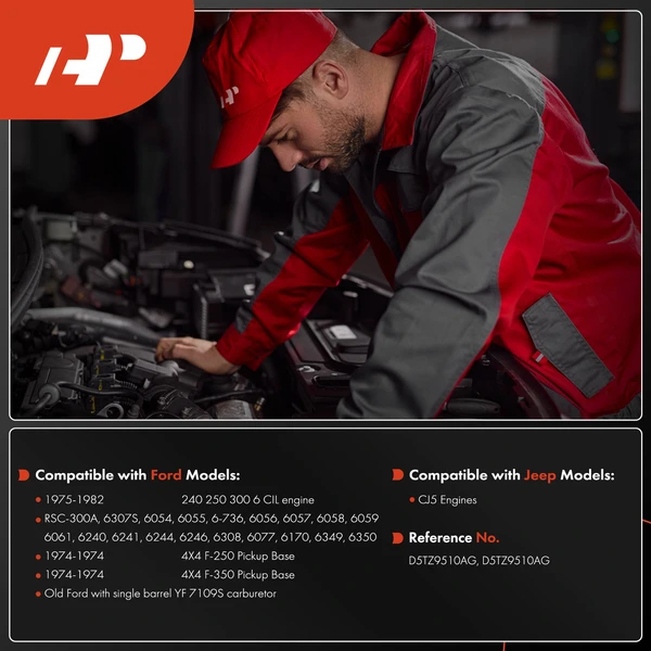 1 Barrel Carburetor with Gaskets for Ford 240 250 300 1975-1982 F-250