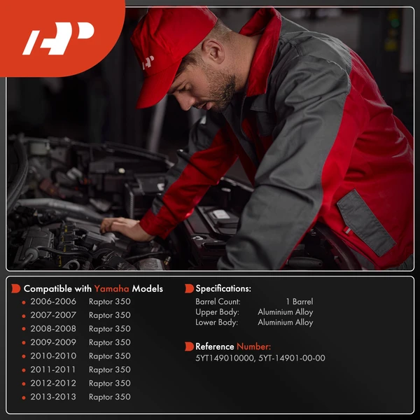 1 Barrel Carburetor for Yamaha Raptor 350 YFM350RSE Special Edition 2006-2013