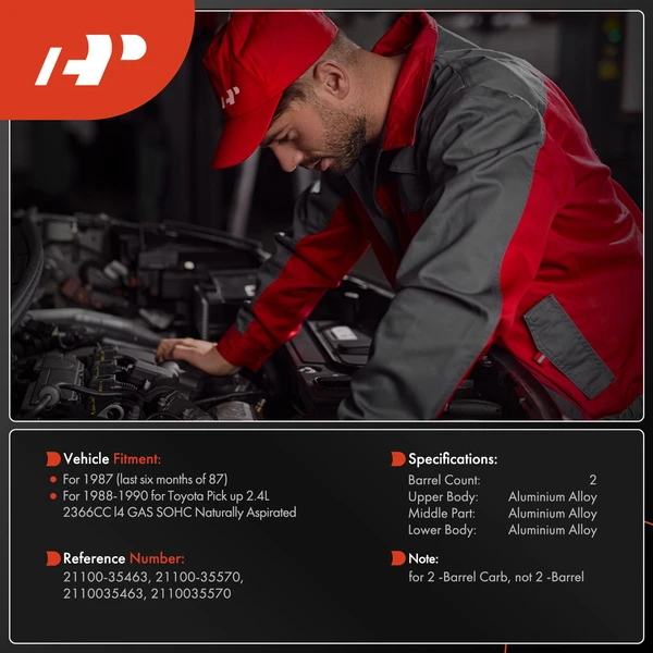 2 Barrel Carburetor for 22R Toyota Pickup Trucks 1988-1990 Electric