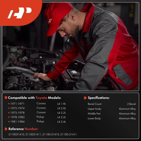 2 Barrel Carburetor for Toyota Pickup 1978-1984 Corona