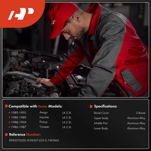 2 Barrel Carburetor for Isuzu Trooper 1986-1987 Pickup 1988-1994 Amigo Impulse