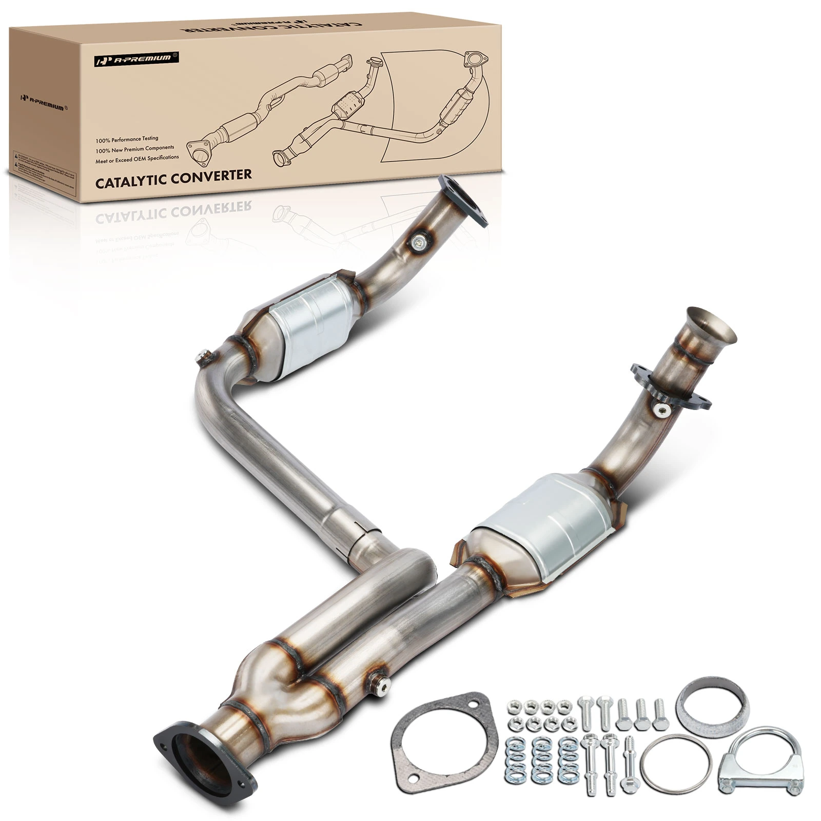 The A-premium 1-PC Catalytic Converter Front Side Fit Federal Emissions A-Premium APCCT045 Image 