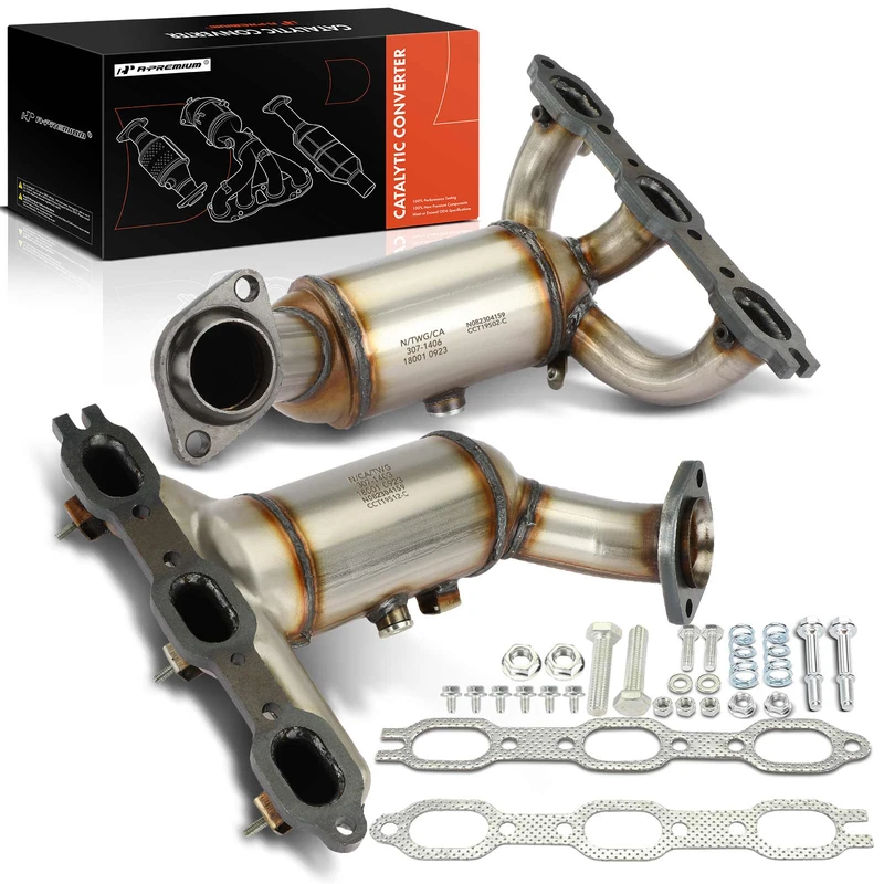 2-PC Catalytic Converter, Driver & Passenger, Fit Federal Emissions, A-Premium APCCT231