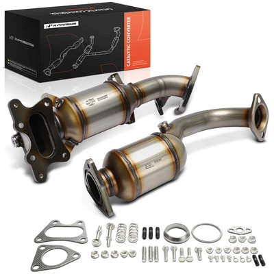 2 Pcs Front & Rear Catalytic Converter