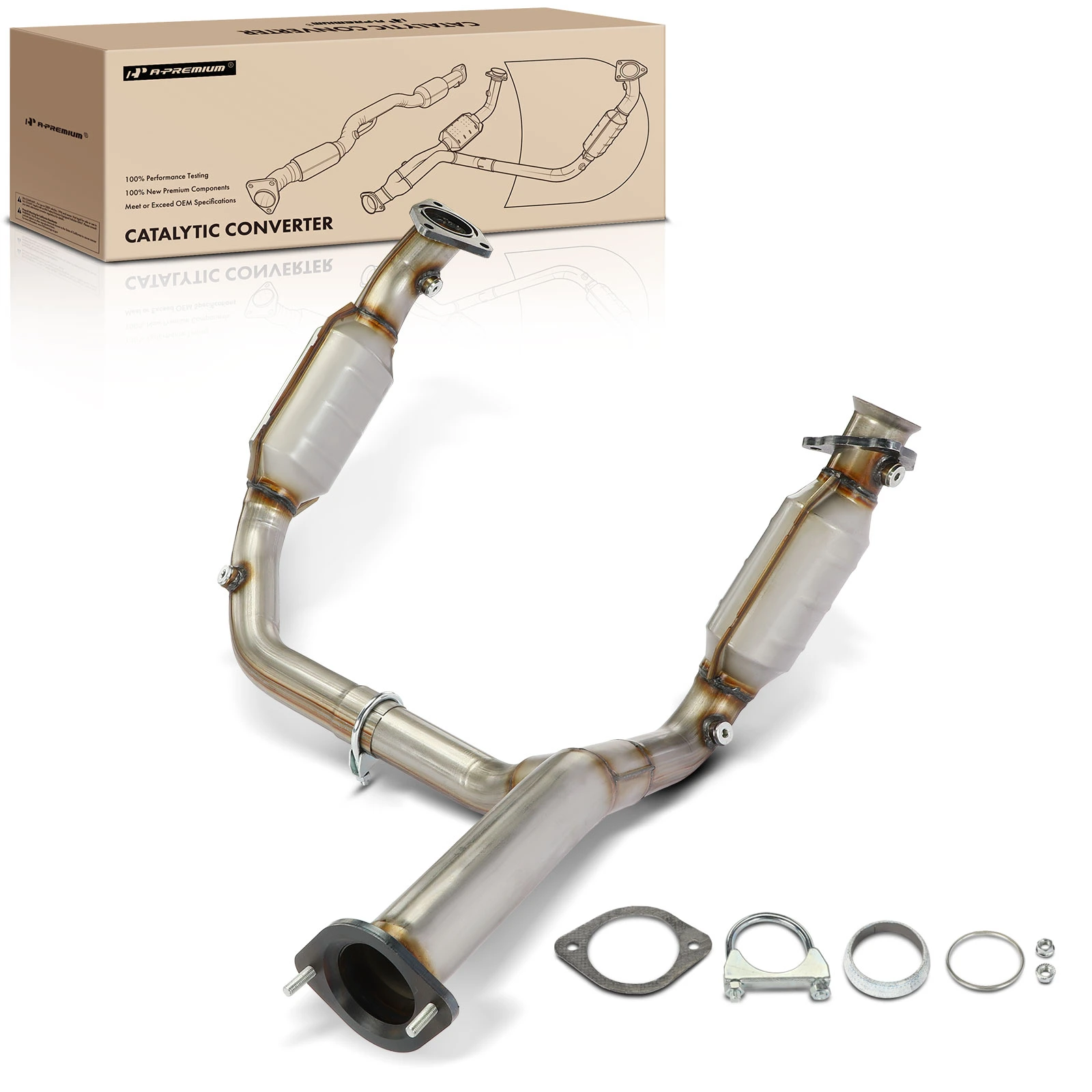 The A-premium 1-PC Catalytic Converter Front Side Fit Federal Emissions A-Premium APCCT400 Image 