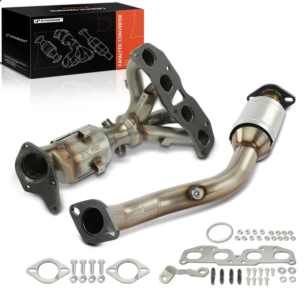 2014-2015 Nissan Rogue Select 2-PC Catalytic Converter Front & Rear Fit Federal Emissions A-Premium APCCT267