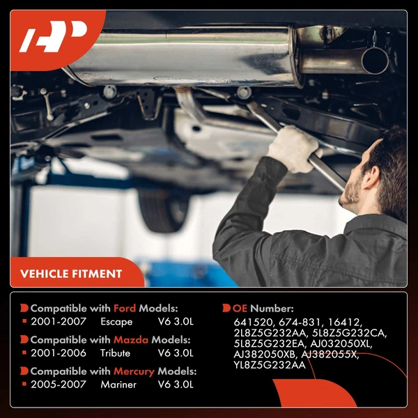 2-PC Catalytic Converter, Front Left Driver Side, Fit Federal Emissions, A-Premium APCCT285