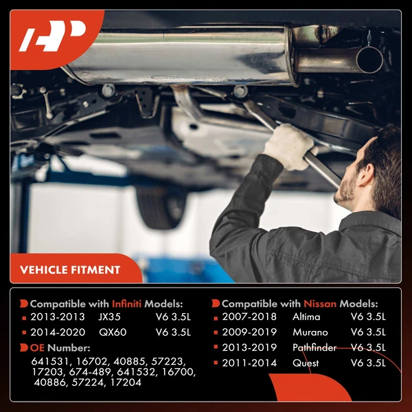 2-PC Catalytic Converter, Front Driver & Passenger, Fit Federal Emissions, A-Premium APCCT064