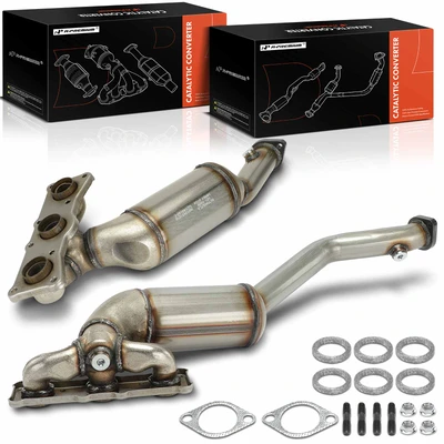 2 Pcs Front & Rear Catalytic Converter
