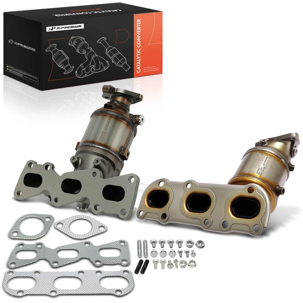 2-PC Catalytic Converter Front Driver & Passenger Fit Federal Emissions A-Premium APCCT787