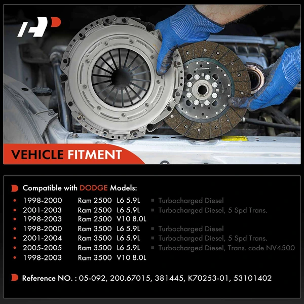 Transmission Clutch Kit for Dodge Ram 2500 1998-2003 Ram 3500 1998-2005 12.2 in