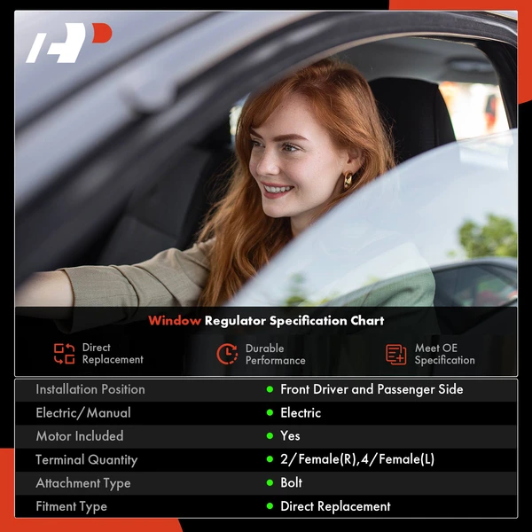 2 Pcs Front Power Window Regulator with Motor for Honda Accord 94-97 Acura CL