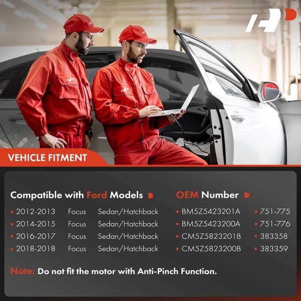 2 Pcs Front Power Window Regulator with Motor for Ford Focus 2012-2018