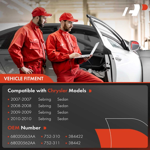 2 Pcs Front Power Window Regulator without Motor for Chrysler Sebring 07-10