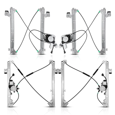 4 Pcs Front & Rear Power Window Regulator with Motor