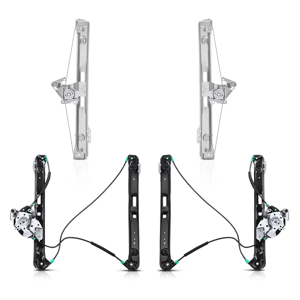 1999-2000 BMW 328i 4-Pc Power Window Regulator Front & Rear Electric A-Premium APWR3144
