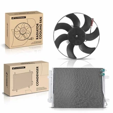 AC Condenser & Cooling Fan Assembly Kit for 2006-2010 Volkswagen Passat